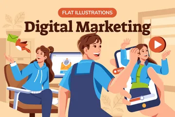 Le marketing numérique Pack d'Illustrations