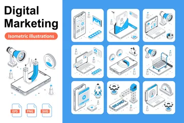 Le marketing numérique Pack d'Illustrations