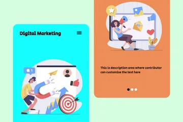 Le marketing numérique Pack d'Illustrations