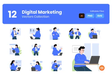 Le marketing numérique Pack d'Illustrations