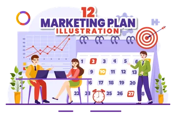 Marketing Plan Illustration Pack