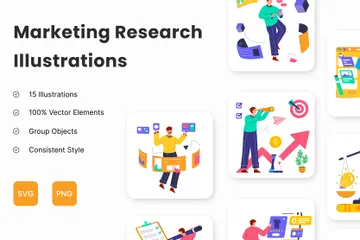 Marketing Research Illustration Pack