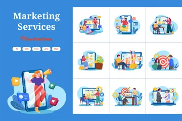 Marketing Services Illustration Pack