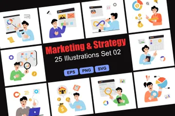 Marketing & Strategie Set 02 Illustrationspack