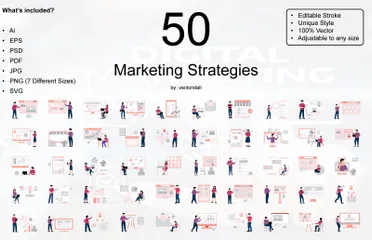 Marketing Strategies Illustration Pack