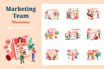 Marketing-Team Illustrationspack