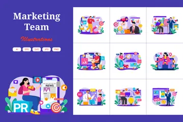 Marketing Team Illustration Pack