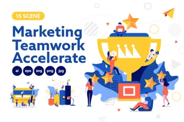 Marketing Team Accelerate Illustration Pack