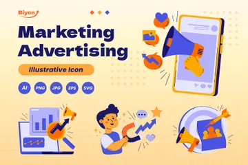 Marketing Werbung Illustrationspack