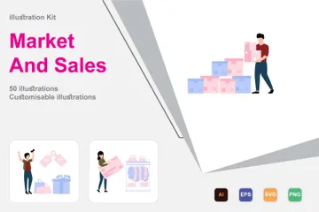 Marketplace And Sales Illustration Pack