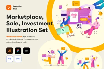 Marketplace Sale Illustration Pack