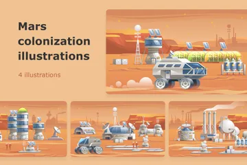 Mars-Kolonisation Illustrationspack