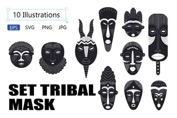 Máscara Tribal Pacote de Ilustrações