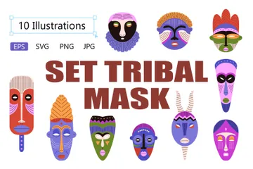 Máscara Tribal Pacote de Ilustrações