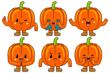 Mascota de calabaza Paquete de Ilustraciones