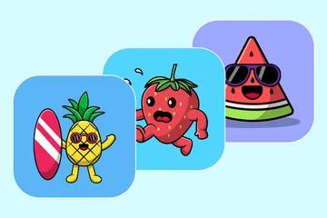 Mascota de la fruta Paquete de Ilustraciones