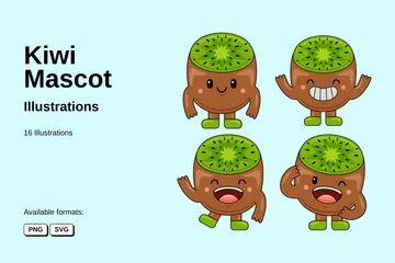 Mascota del kiwi Paquete de Ilustraciones