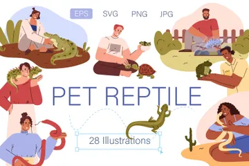 Reptil mascota Paquete de Ilustraciones