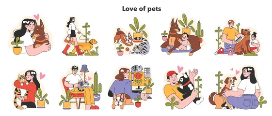 Mascotas Paquete de Ilustraciones