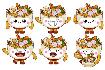 Mascote do Ramen Pacote de Ilustrações