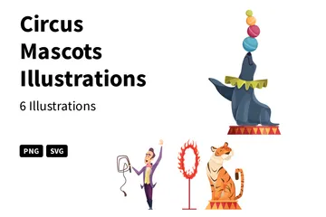 Mascotes de Circo Pacote de Ilustrações