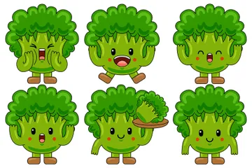 Mascotte de brocoli Pack d'Illustrations