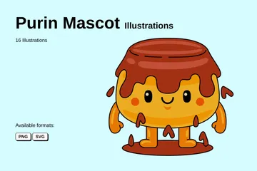 Mascotte Purin Pack d'Illustrations