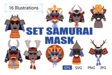 Masque de samouraï Pack d'Illustrations