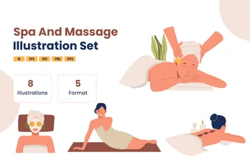 Massage et spa corporel Pack d'Illustrations