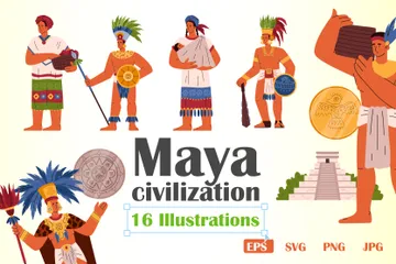 Maya-Zivilisation Illustrationspack