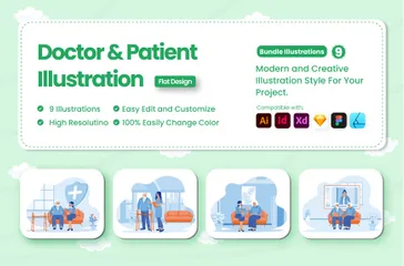 Médecin et patient Pack d'Illustrations