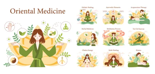 Médecine orientale Pack d'Illustrations