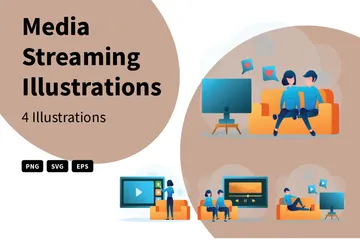 Media Streaming Illustration Pack