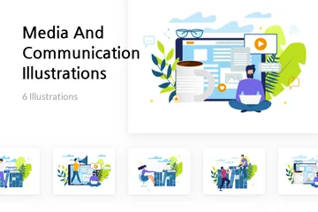 Médias et communication Pack d'Illustrations