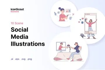 Réseaux sociaux Pack d'Illustrations