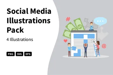 Réseaux sociaux Pack d'Illustrations