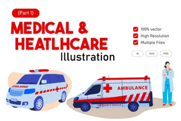 Médical et soins de santé Pack d'Illustrations