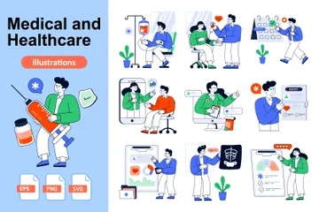 Médical et soins de santé Pack d'Illustrations