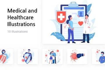 Médical et soins de santé Pack d'Illustrations