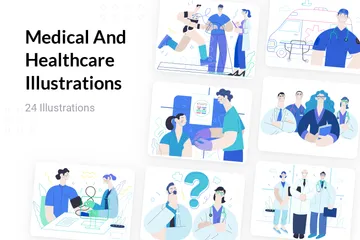 Médical et soins de santé Pack d'Illustrations