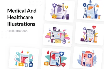 Médical et soins de santé Pack d'Illustrations