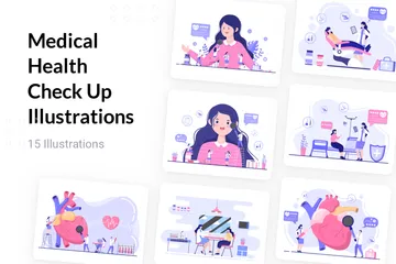 Medical Health Check Up Illustration Pack
