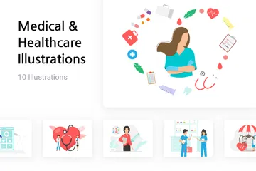 Médical et soins de santé Pack d'Illustrations