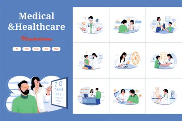 Médical et soins de santé Pack d'Illustrations