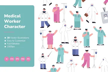 Medical Worker Character Illustration Pack