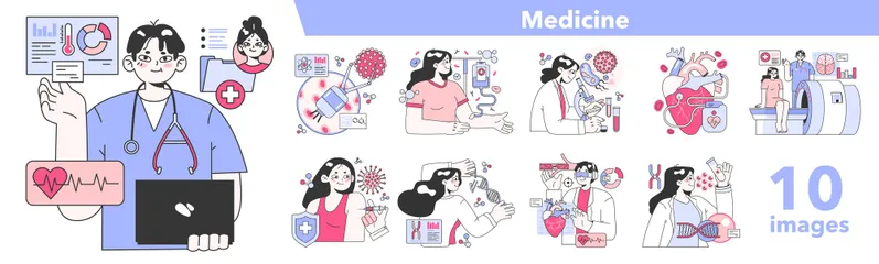 Medicamento Paquete de Ilustraciones