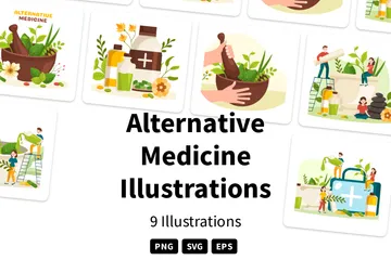 Medicina alternativa Pacote de Ilustrações