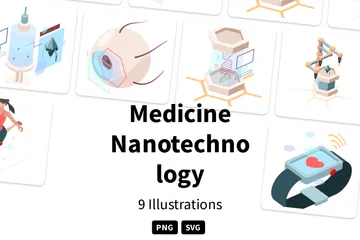 Medicina Nanotecnología Illustration Pack