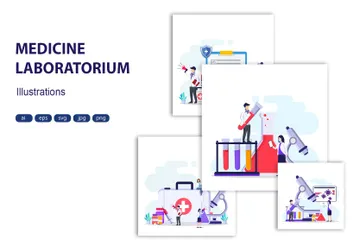 Medicine Laboratorium Illustration Pack