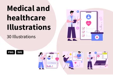 Medicina e saúde Pacote de Ilustrações